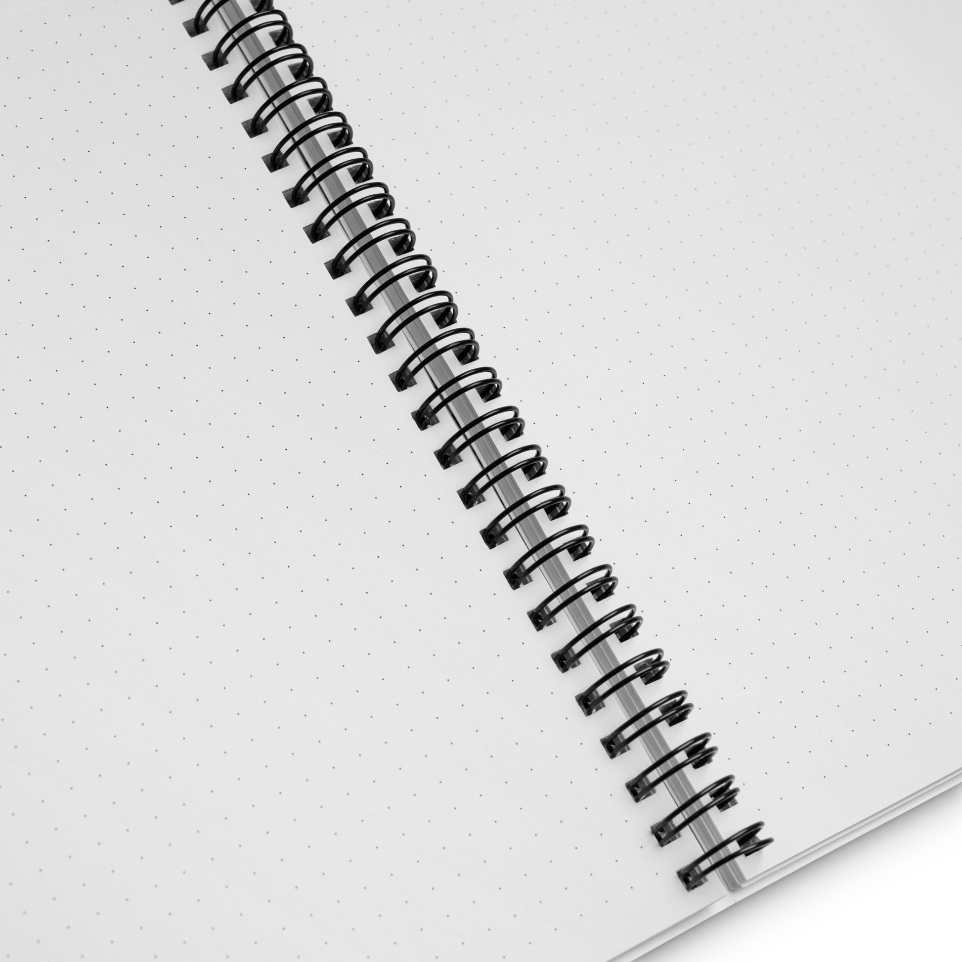 Close up of the dotted line pages inside the notebook.